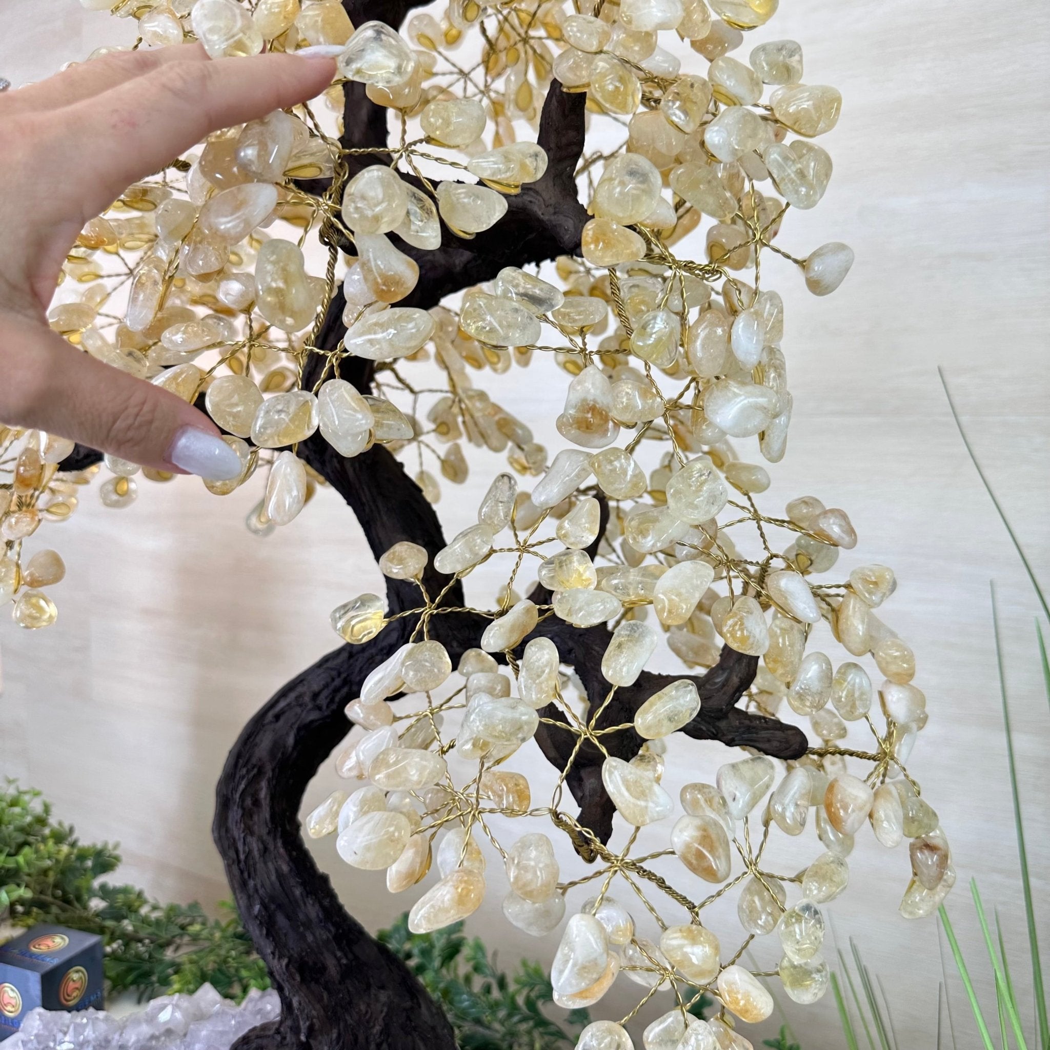 27.5" Tall Large Citrine Gemstone Tree on an Amethyst Base, 720 gems #5407CI - 015 - Brazil GemsBrazil Gems27.5" Tall Large Citrine Gemstone Tree on an Amethyst Base, 720 gems #5407CI - 015Gemstone Trees5407CI - 015