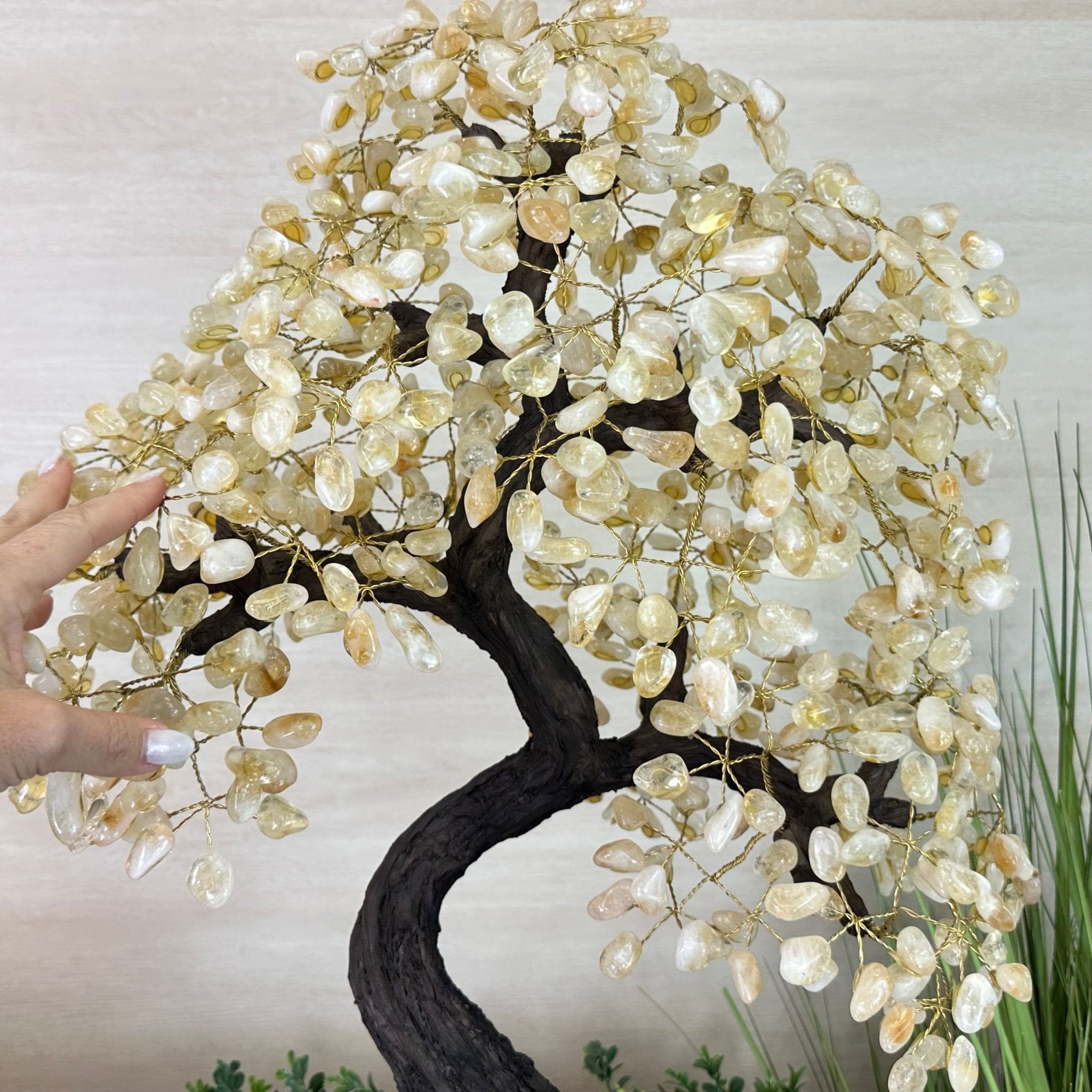 27.5" Tall Large Citrine Gemstone Tree on an Amethyst Base, 720 gems #5407CI - 015 - Brazil GemsBrazil Gems27.5" Tall Large Citrine Gemstone Tree on an Amethyst Base, 720 gems #5407CI - 015Gemstone Trees5407CI - 015