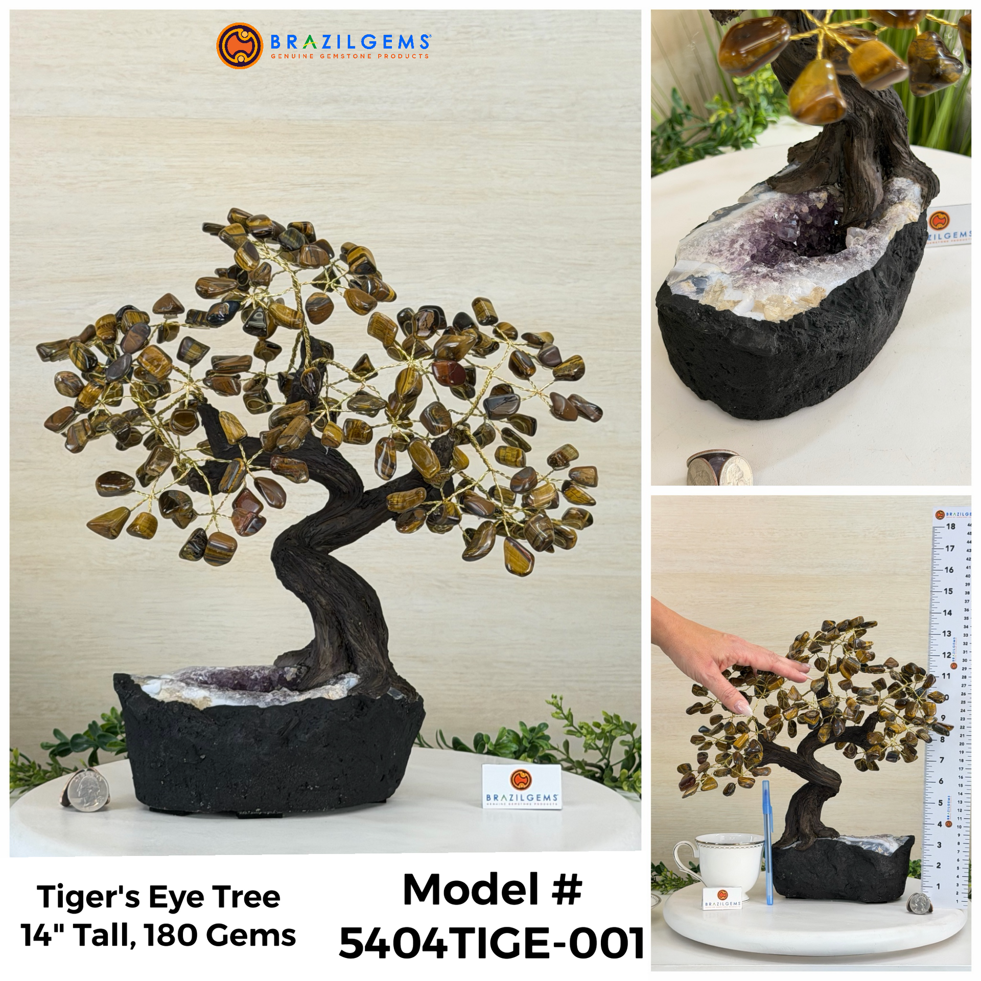 bonsai gemstone tree Tiger's Eye 14