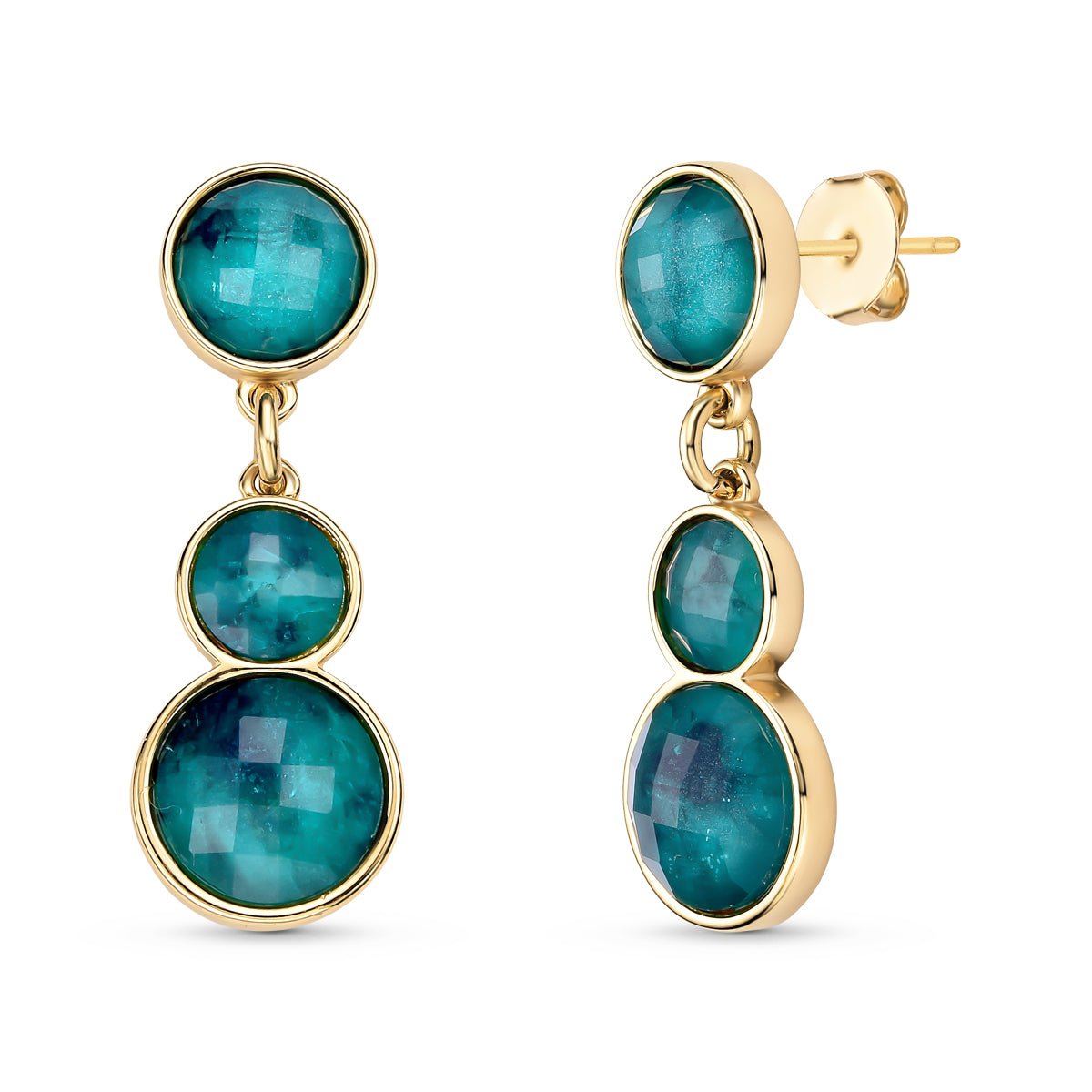 An exclusive pattern of natural Brazilian gemstones in sale 18K gold-plated