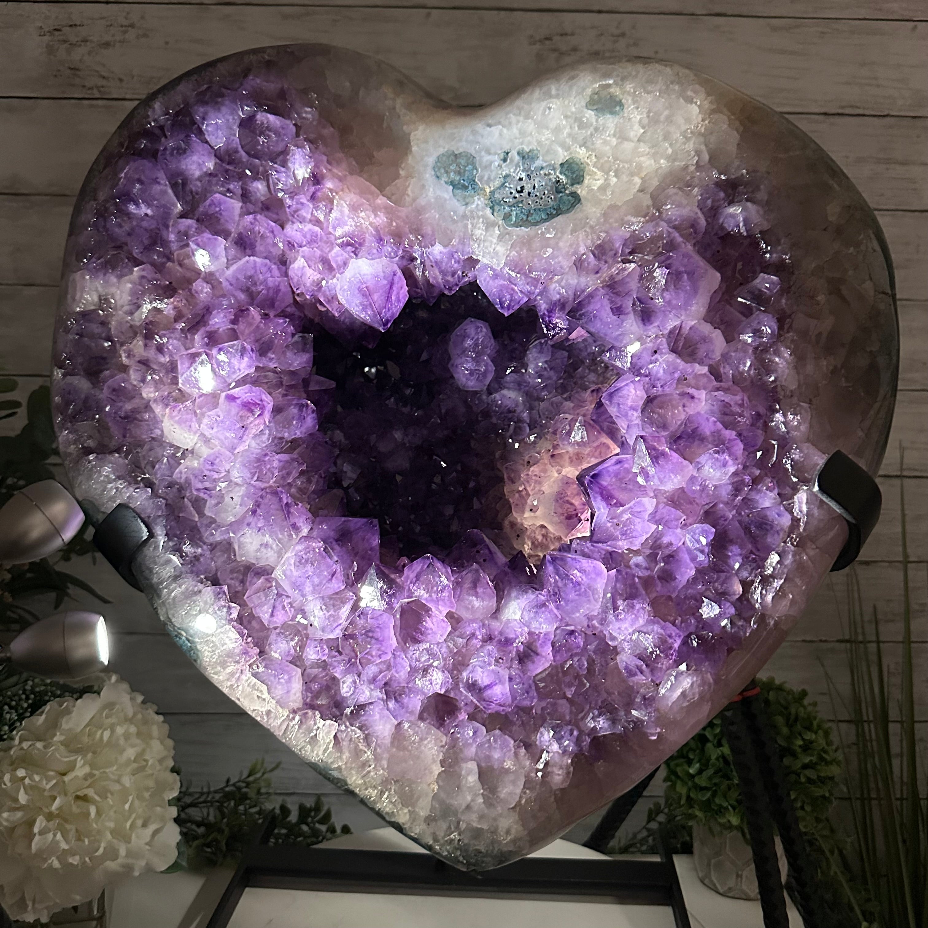 Extra Plus Quality Amethyst Heart Geode w/ metal stand, 999 lbs & 999" Tall #5463 - 0366 - Brazil GemsBrazil GemsExtra Plus Quality Amethyst Heart Geode w/ metal stand, 999 lbs & 999" Tall #5463 - 0366Hearts5463 - 0366