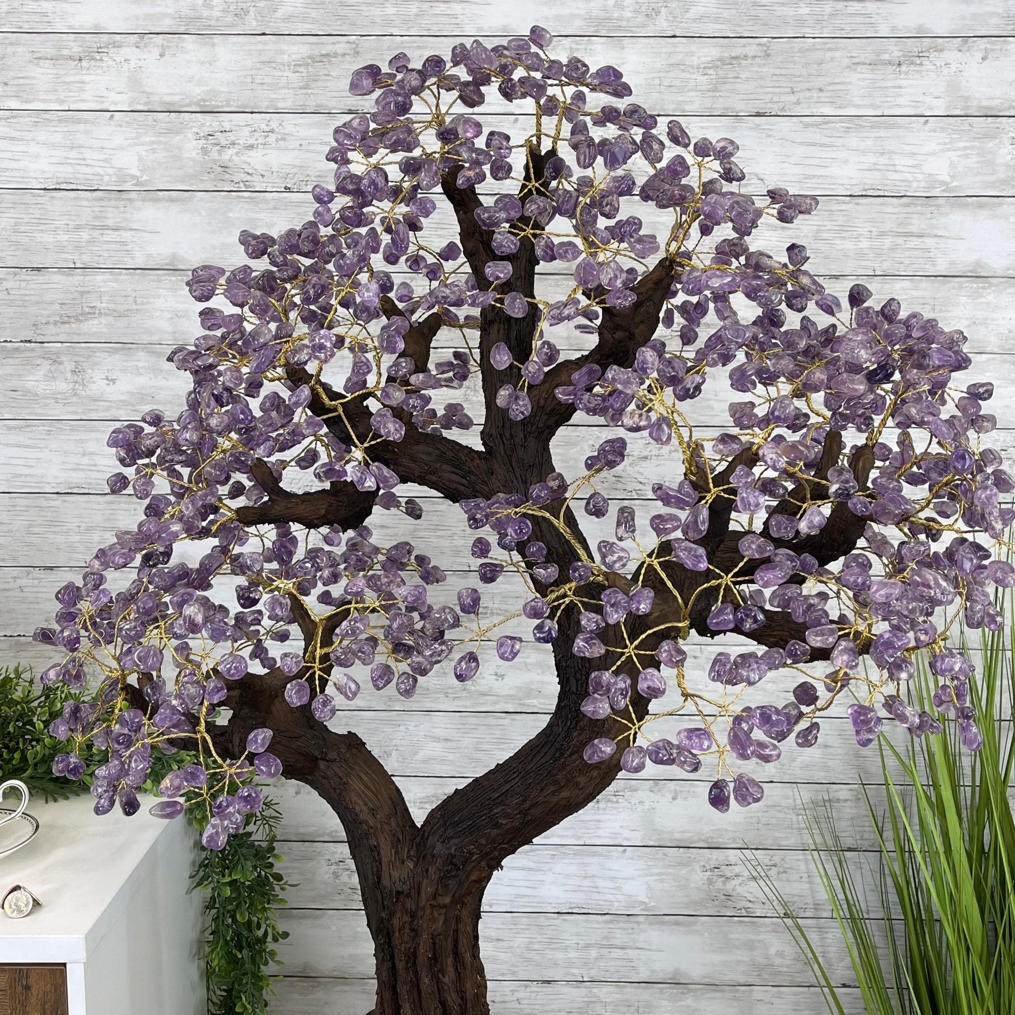 Amethyst Gem Tree on Amethyst Base/ Wire Wrapped Tree'/ Bonsai Tree/ Tree of Life/ Handmade/ 2024 Hand Crafted