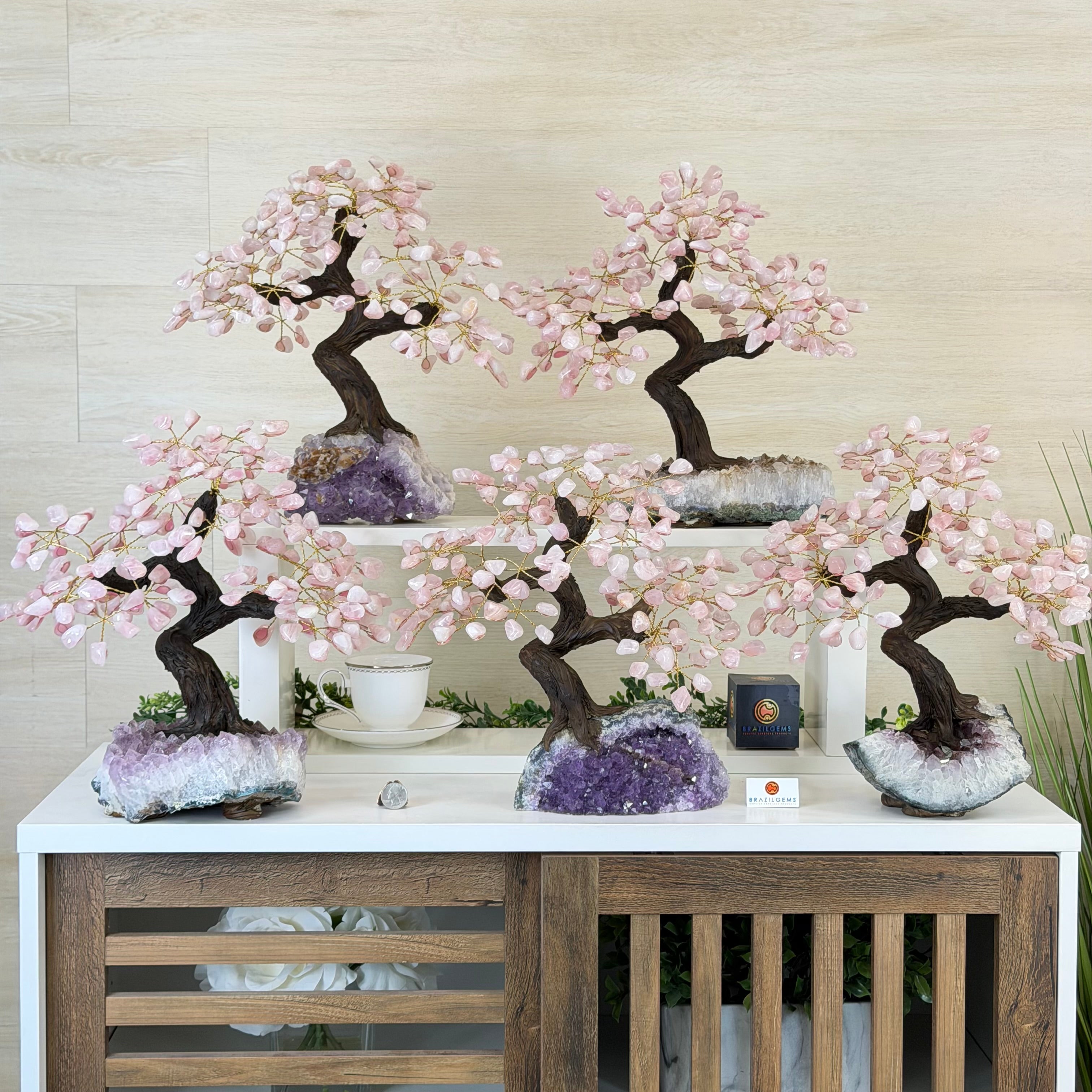 Rose Quartz Handmade Gemstone Tree 14
