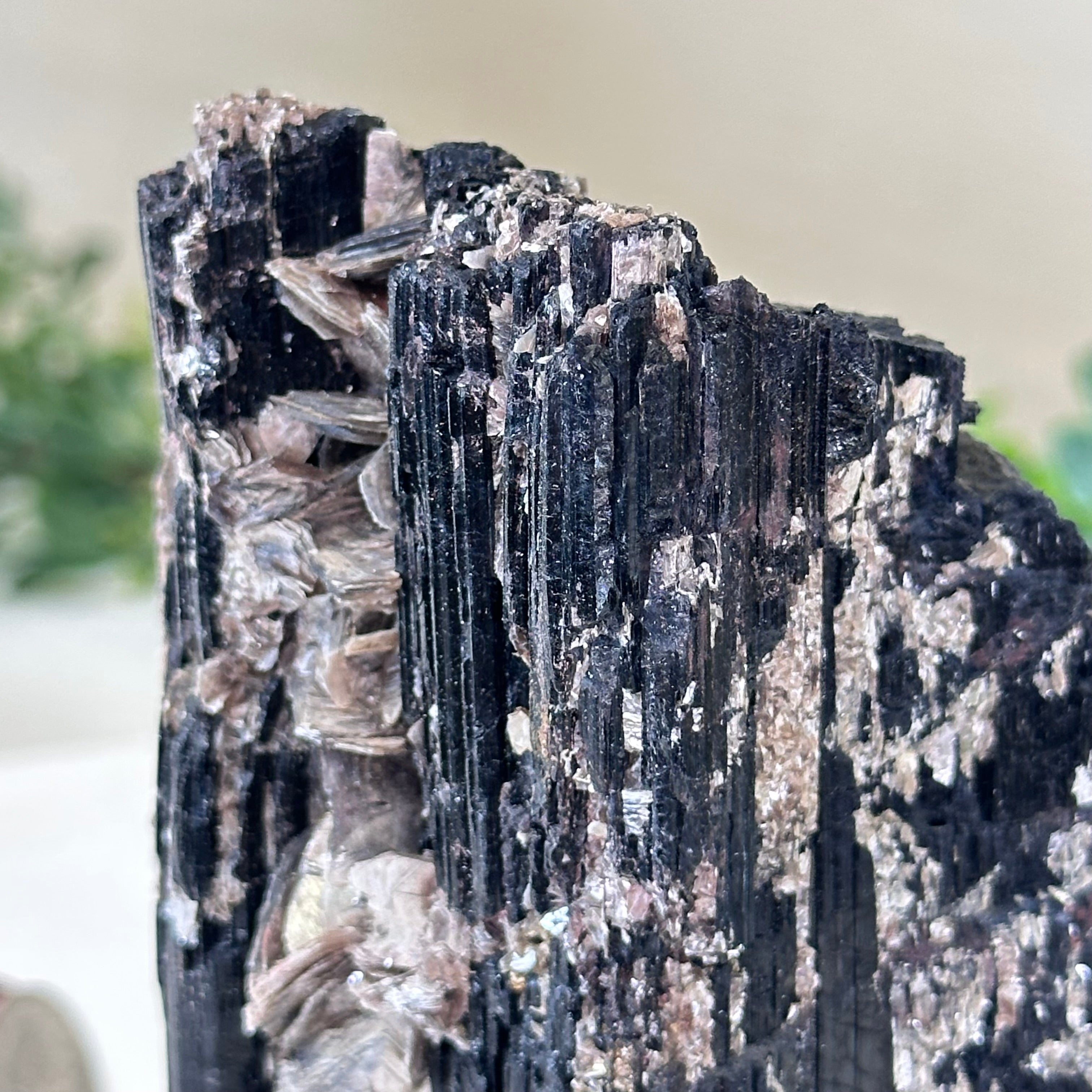 Black Tourmaline Cluster #3302BT-038 by Brazil Gems®