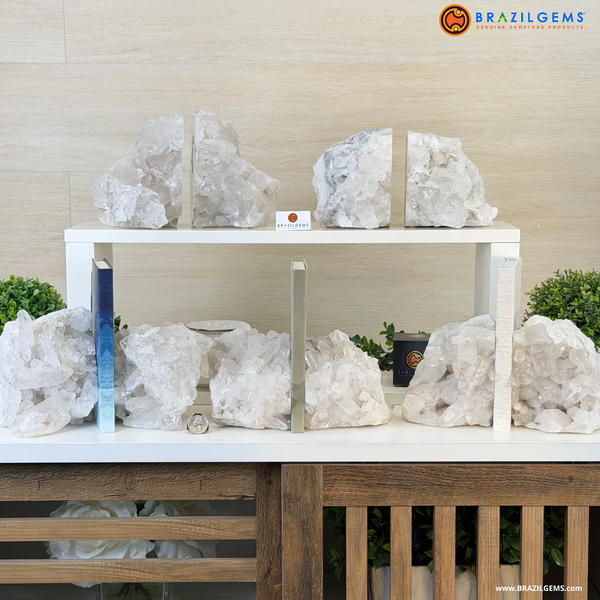 Clear Quartz Bookends