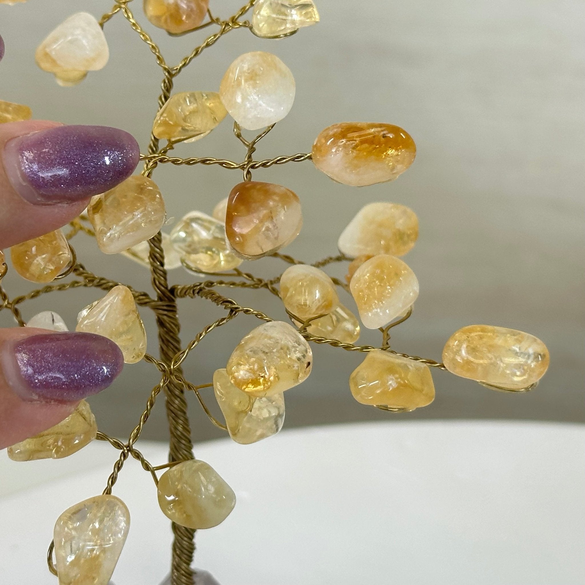 6" Tall Citrine Handmade Wire Gem Tree with Crystal base, 50 Gems #5310CIAM - Brazil GemsBrazil Gems6" Tall Citrine Handmade Wire Gem Tree with Crystal base, 50 Gems #5310CIAMGemstone Trees5310CIAM