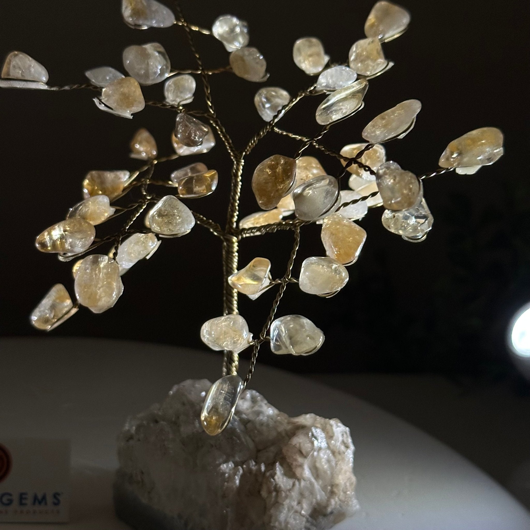 6" Tall Citrine Handmade Wire Gem Tree with Crystal base, 50 Gems #5310CIAM - Brazil GemsBrazil Gems6" Tall Citrine Handmade Wire Gem Tree with Crystal base, 50 Gems #5310CIAMGemstone Trees5310CIAM