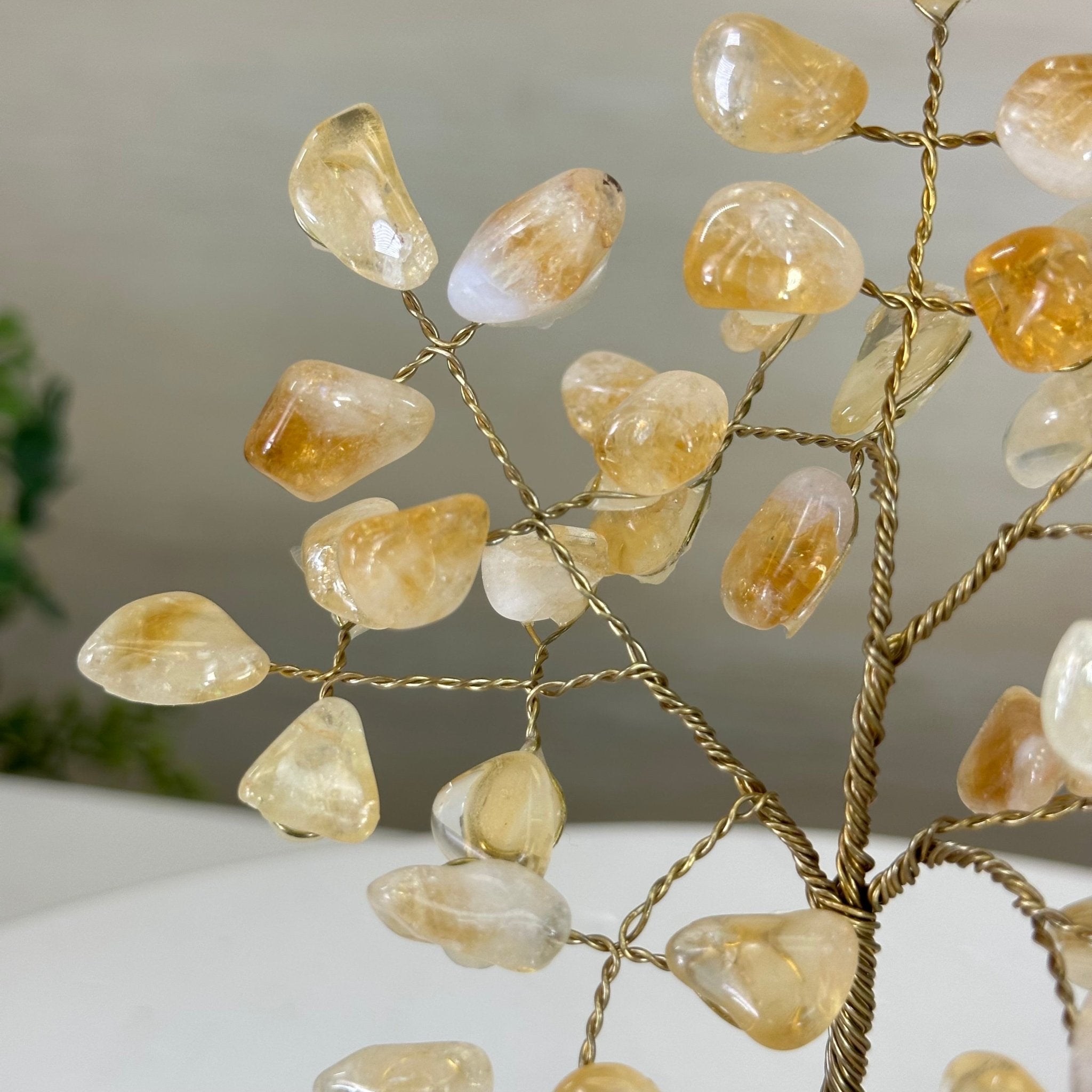 6" Tall Citrine Handmade Wire Gem Tree with Orange Calcite base, 50 Gems #5310CIOR - Brazil GemsBrazil Gems6" Tall Citrine Handmade Wire Gem Tree with Orange Calcite base, 50 Gems #5310CIORGemstone Trees5310CIOR