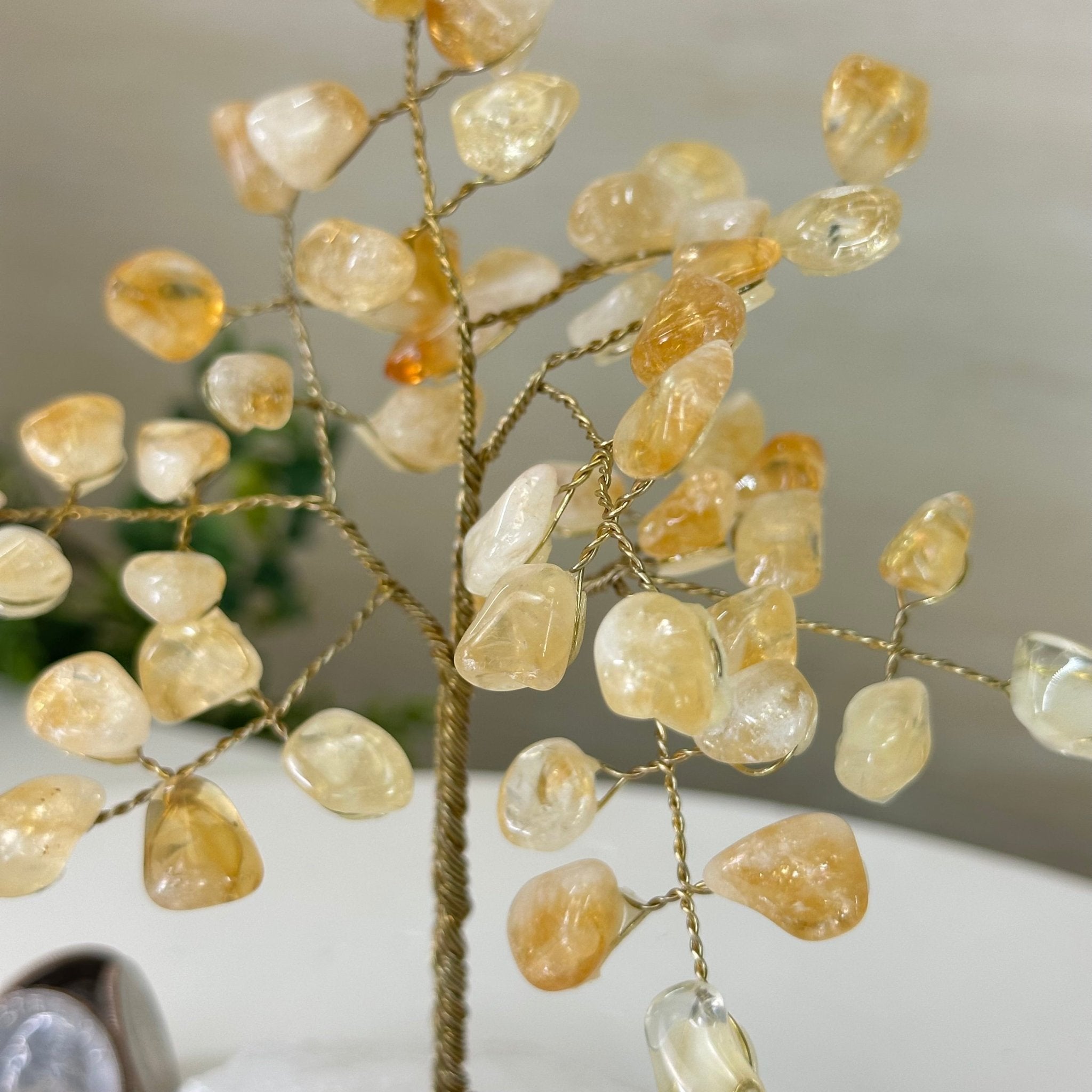 6" Tall Citrine Handmade Wire Gem Tree with Quartz base, 50 Gems #5310CIMQ - Brazil GemsBrazil Gems6" Tall Citrine Handmade Wire Gem Tree with Quartz base, 50 Gems #5310CIMQGemstone Trees5310CIMQ