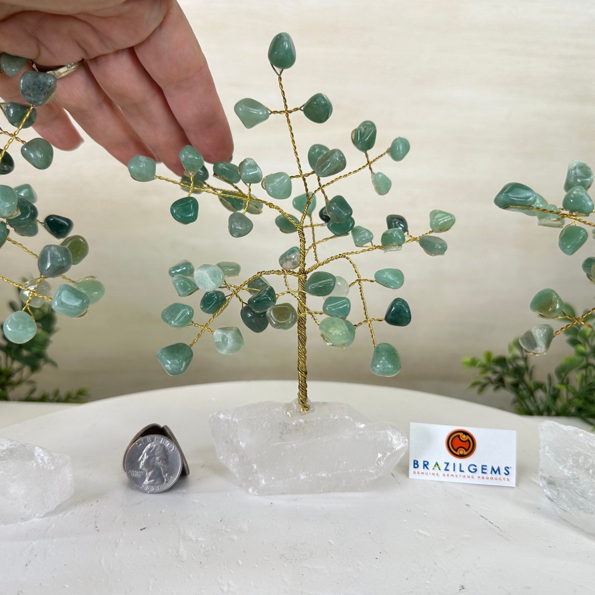 6" Tall Green Quartz Handmade Wire Gem Tree with Quartz base, 50 Gems #5310GQCQ - Brazil GemsBrazil Gems6" Tall Green Quartz Handmade Wire Gem Tree with Quartz base, 50 Gems #5310GQCQGemstone Trees5310GQCQ