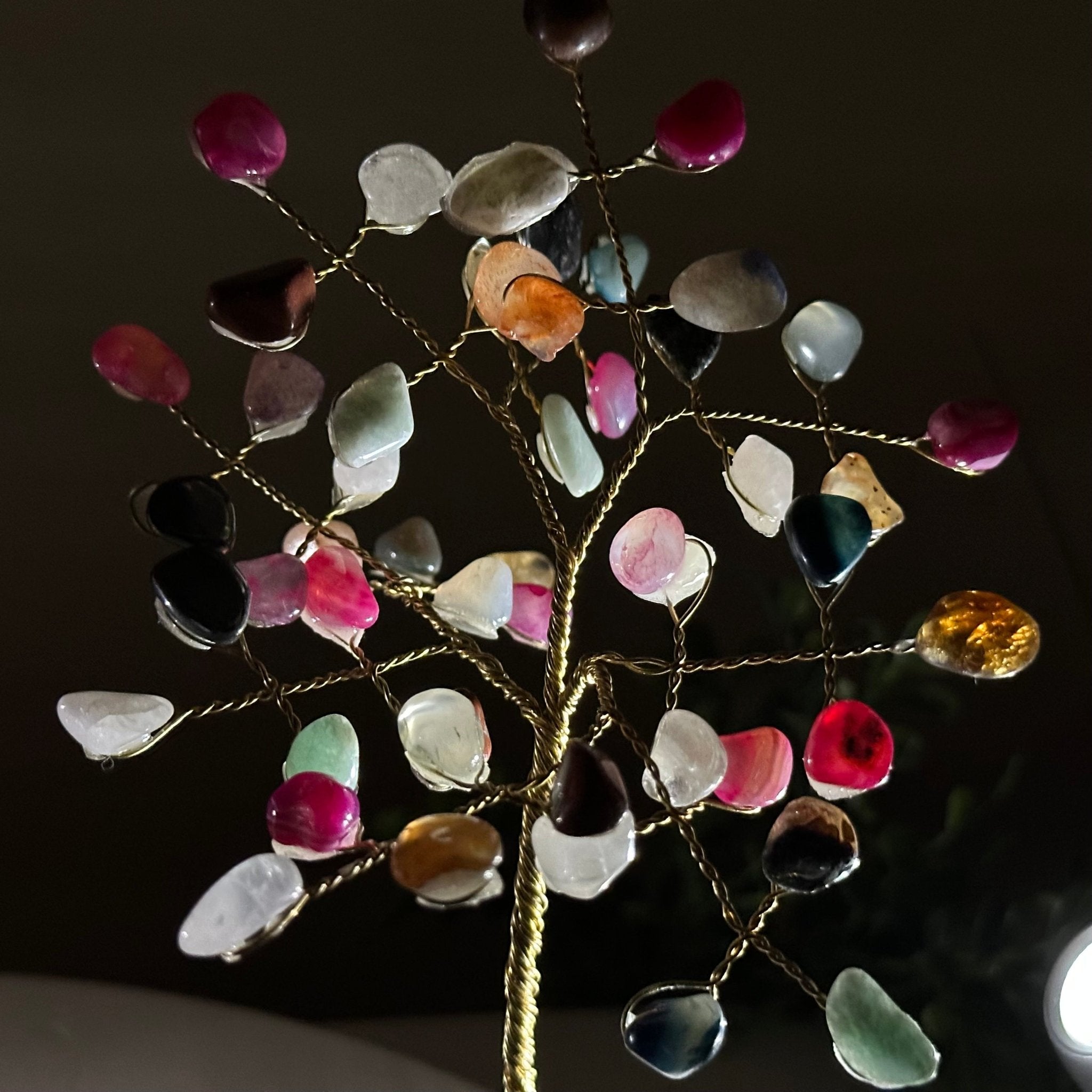 6" Tall Mixed Gems Handmade Wire Gem Tree with Quartz base, 50 Gems #5310MGMQ - Brazil GemsBrazil Gems6" Tall Mixed Gems Handmade Wire Gem Tree with Quartz base, 50 Gems #5310MGMQGemstone Trees5310MGMQ