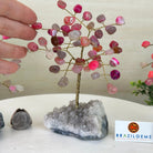 6" Tall Pink Agate Handmade Wire Gem Tree with Crystal base, 50 Gems #5310PAAM - Brazil GemsBrazil Gems6" Tall Pink Agate Handmade Wire Gem Tree with Crystal base, 50 Gems #5310PAAMGemstone Trees5310PAAM