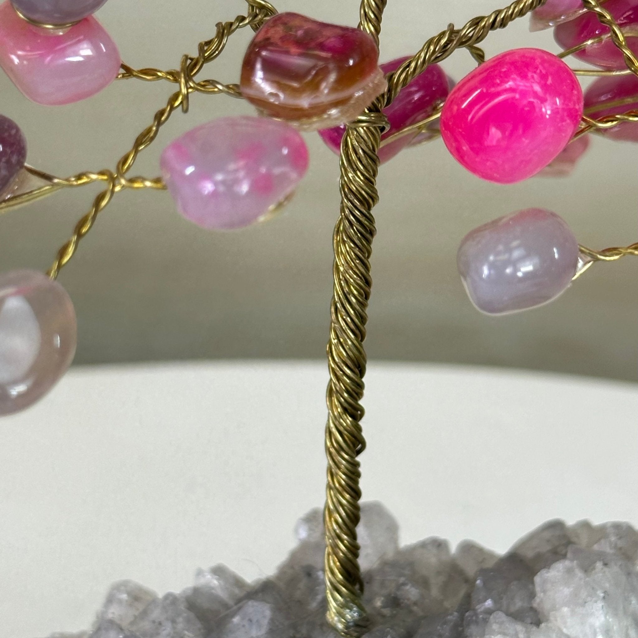 6" Tall Pink Agate Handmade Wire Gem Tree with Crystal base, 50 Gems #5310PAAM - Brazil GemsBrazil Gems6" Tall Pink Agate Handmade Wire Gem Tree with Crystal base, 50 Gems #5310PAAMGemstone Trees5310PAAM