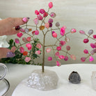 6" Tall Pink Agate Handmade Wire Gem Tree with Quartz base, 50 Gems #5310PACQ - Brazil GemsBrazil Gems6" Tall Pink Agate Handmade Wire Gem Tree with Quartz base, 50 Gems #5310PACQGemstone Trees5310PACQ