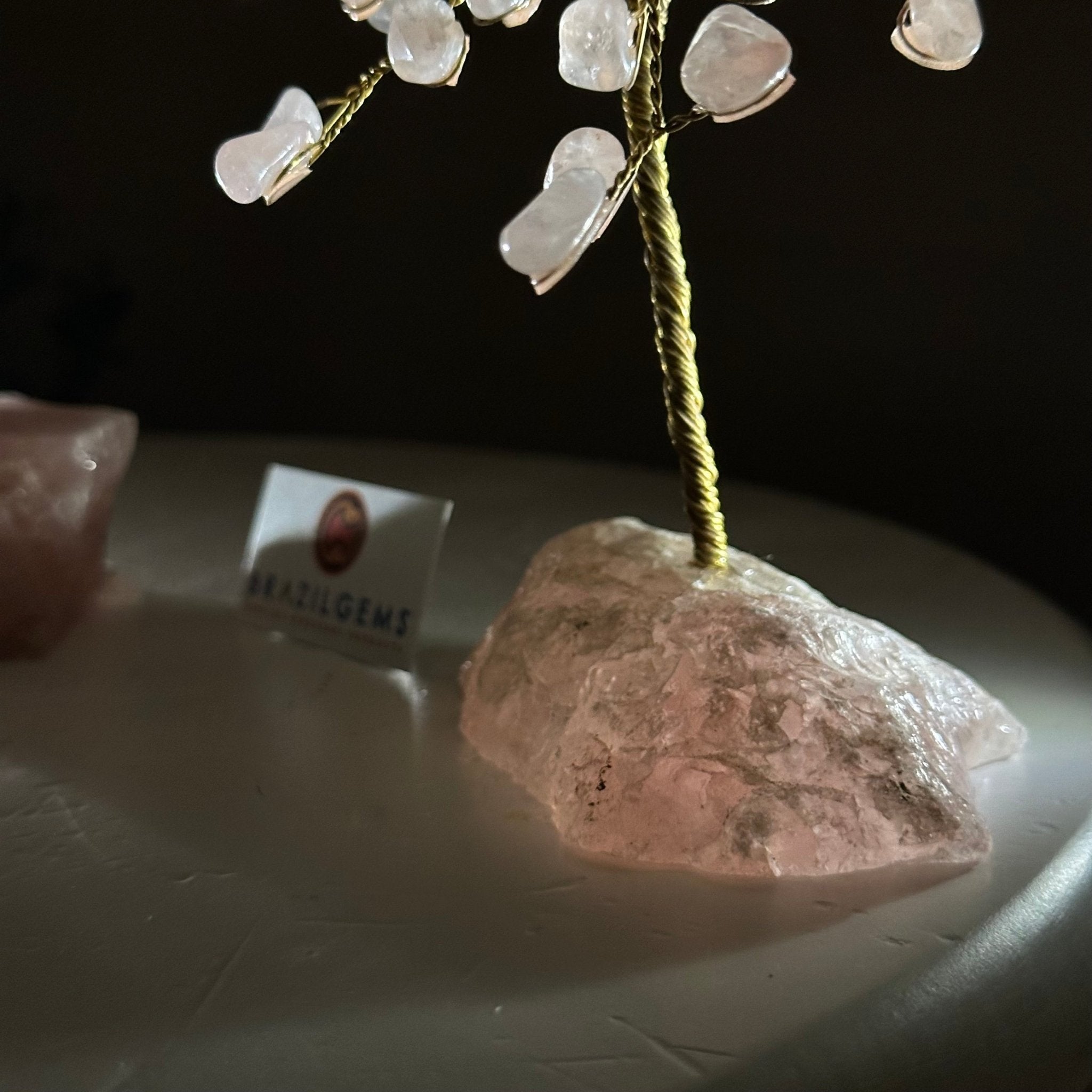 6" Tall Rose Quartz Handmade Wire Gem Tree with Rose Quartz base, 50 Gems #5310RQRQ - Brazil GemsBrazil Gems6" Tall Rose Quartz Handmade Wire Gem Tree with Rose Quartz base, 50 Gems #5310RQRQGemstone Trees5310RQRQ