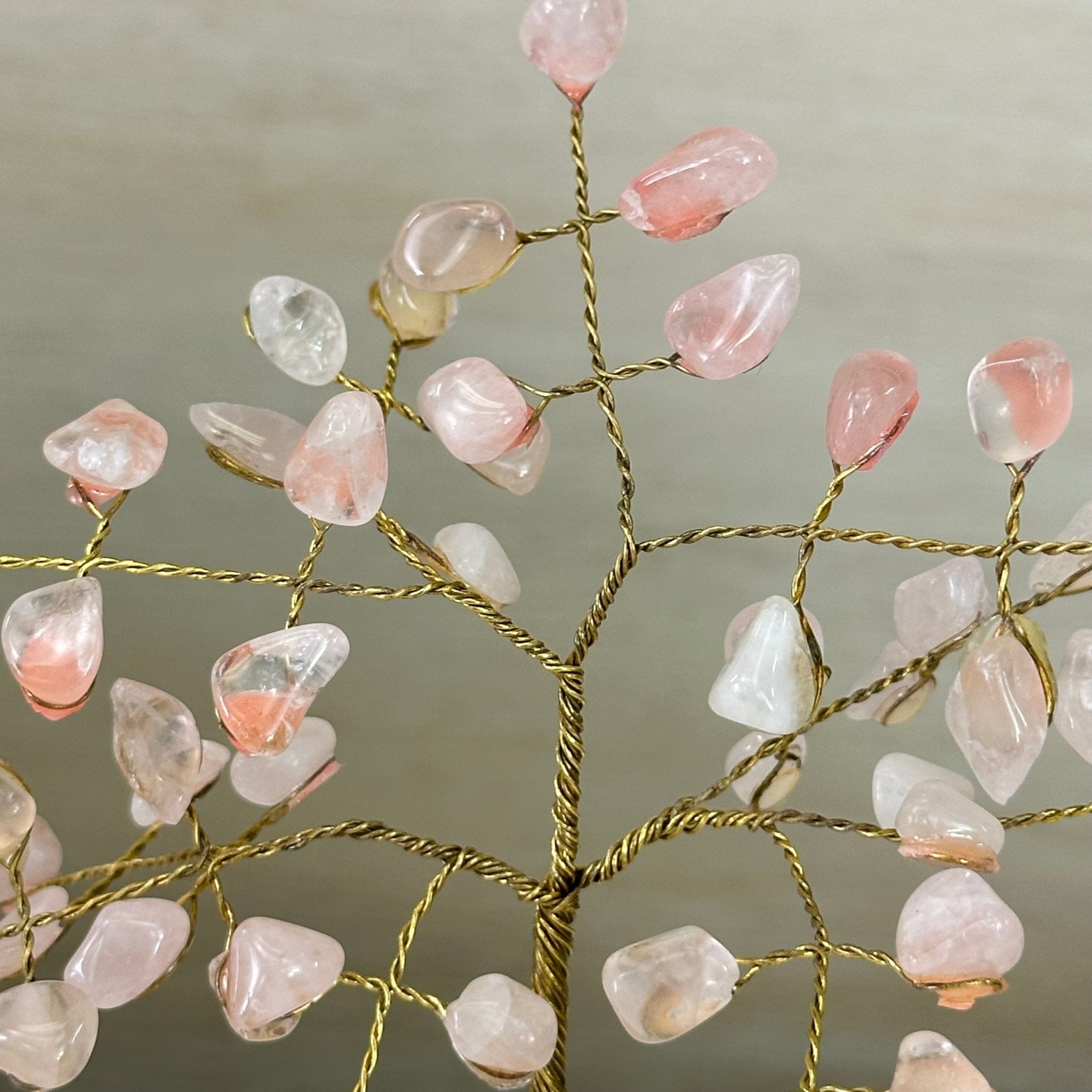 6" Tall Rose Quartz Handmade Wire Gem Tree with Rose Quartz base, 50 Gems #5310RQRQ - Brazil GemsBrazil Gems6" Tall Rose Quartz Handmade Wire Gem Tree with Rose Quartz base, 50 Gems #5310RQRQGemstone Trees5310RQRQ