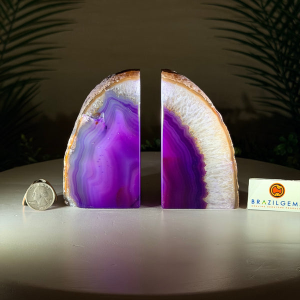 Purple Agate Bookends