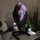 Extra Quality Amethyst Portal, Metal Stand, 21.9 lbs & 18.2" Tall #5604 - 0112 - Brazil GemsBrazil GemsExtra Quality Amethyst Portal, Metal Stand, 21.9 lbs & 18.2" Tall #5604 - 0112Portals on Rotating Bases5604 - 0112