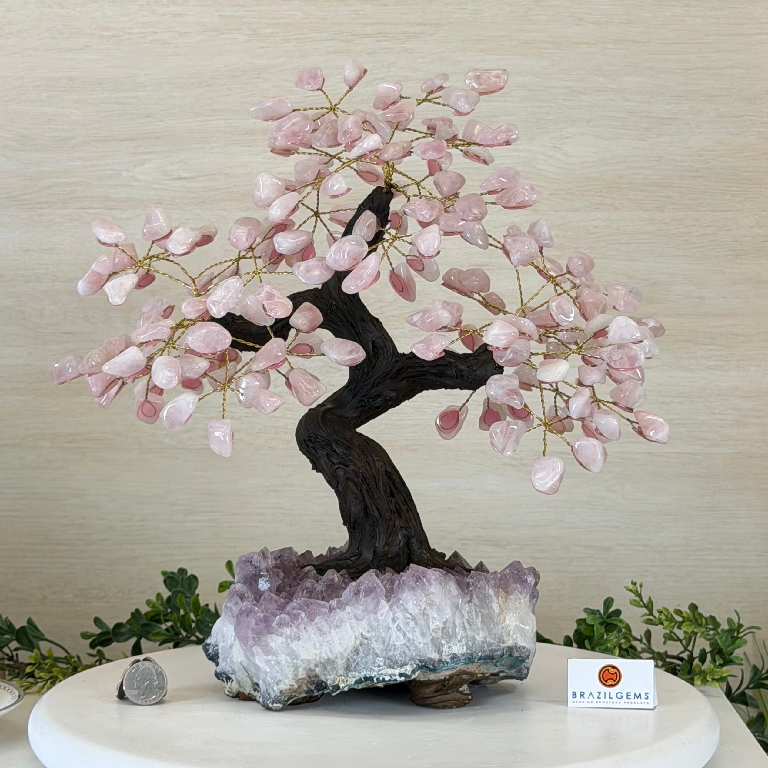 Rose Quartz Handmade Gemstone Tree 14