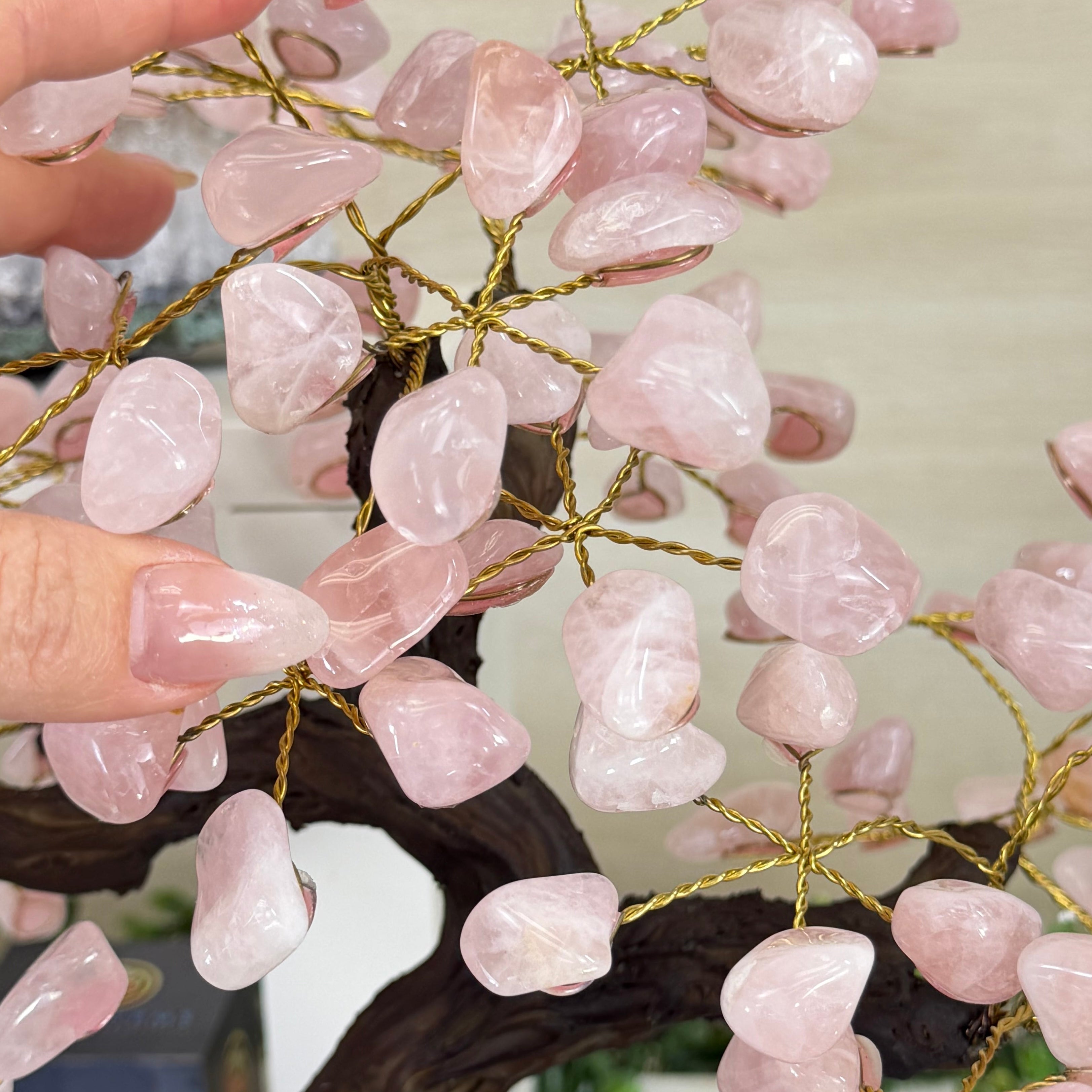 Rose Quartz Handmade Gemstone Tree 14