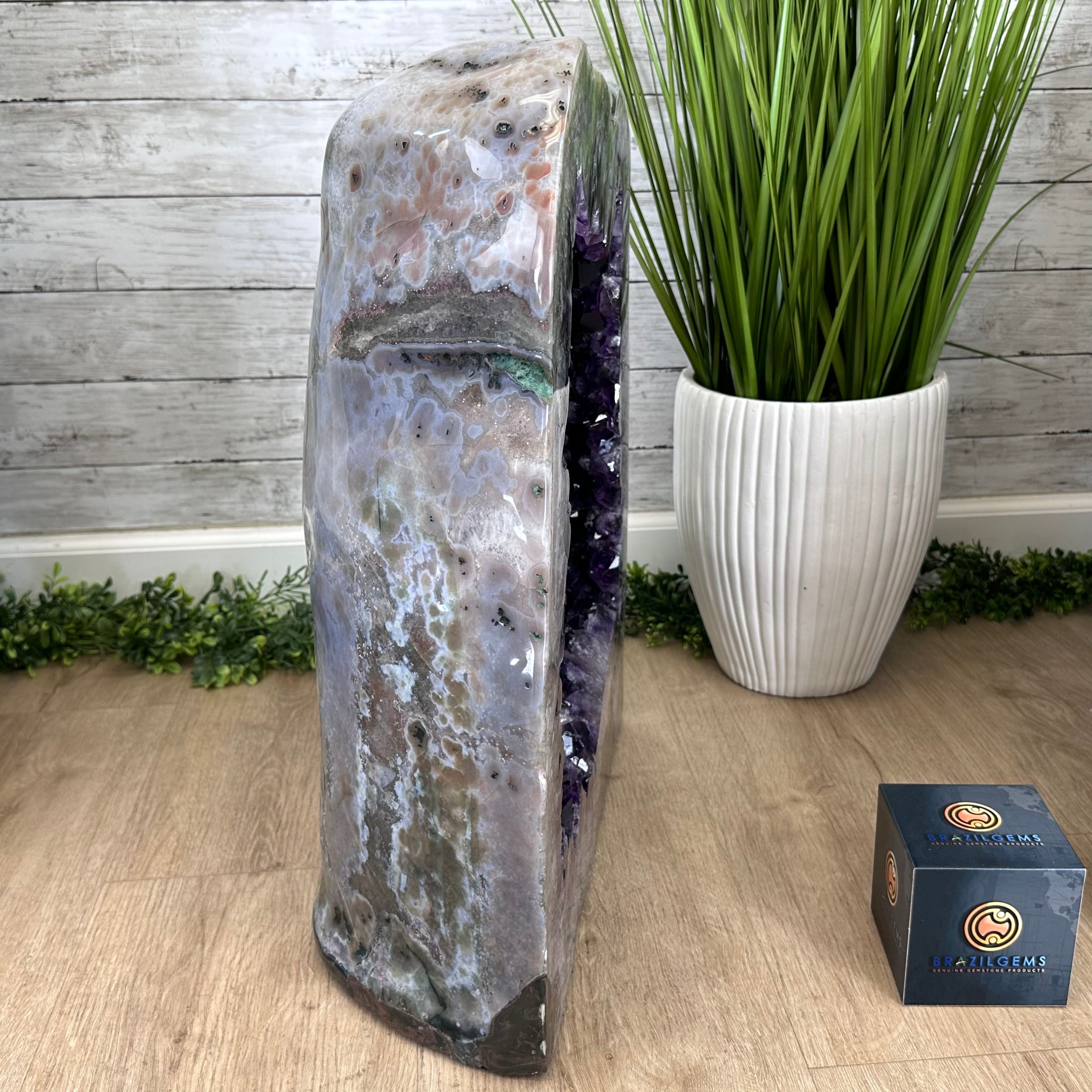Super Quality Polished Brazilian Amethyst Cathedral, 161.6 lbs & 21.25" tall Model #5602-0072 by Brazil Gems - Brazil GemsBrazil GemsSuper Quality Polished Brazilian Amethyst Cathedral, 161.6 lbs & 21.25" tall Model #5602-0072 by Brazil GemsPolished Cathedrals5602-0072