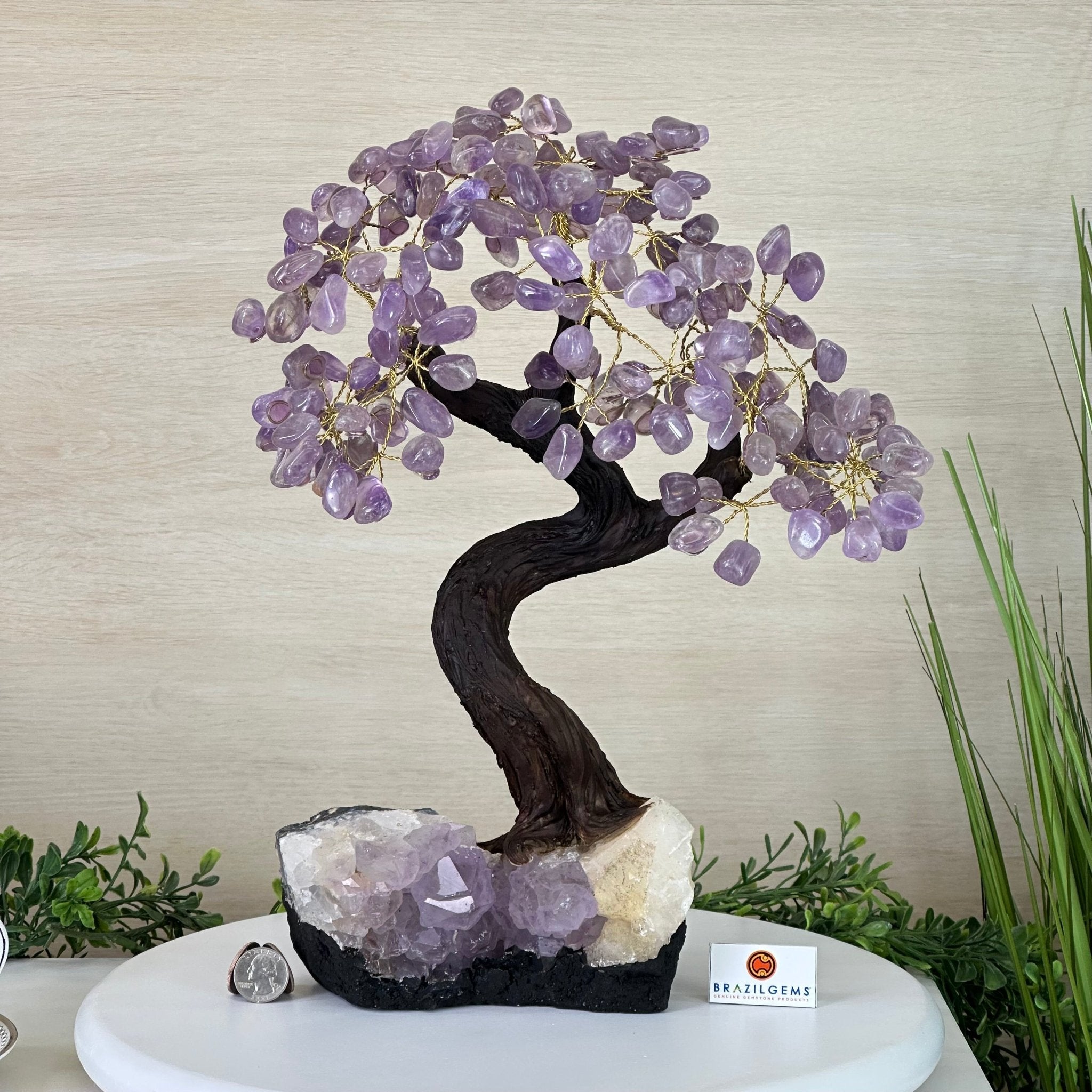 Amethyst 14" Tall Handmade Gemstone Tree on a Crystal base, 180 Gems #5404AMTH - Brazil GemsBrazil GemsAmethyst 14" Tall Handmade Gemstone Tree on a Crystal base, 180 Gems #5404AMTHGemstone Trees5404AMTH