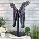 Amethyst Butterfly Wings on Metal Stand, 40.9 lbs, 27.4" Tall #5493 - 0042 - Brazil GemsBrazil GemsAmethyst Butterfly Wings on Metal Stand, 40.9 lbs, 27.4" Tall #5493 - 0042Amethyst Butterfly Wings5493 - 0042