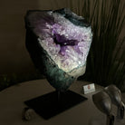 Amethyst Cluster on a Metal Base, 12.3 lbs & 9.5" Tall #5491D - 0237 - Brazil GemsBrazil GemsAmethyst Cluster on a Metal Base, 12.3 lbs & 9.5" Tall #5491D - 0237Clusters on Fixed Bases5491D - 0237