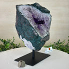 Amethyst Cluster on a Metal Base, 12.3 lbs & 9.5" Tall #5491D - 0237 - Brazil GemsBrazil GemsAmethyst Cluster on a Metal Base, 12.3 lbs & 9.5" Tall #5491D - 0237Clusters on Fixed Bases5491D - 0237