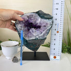 Amethyst Cluster on a Metal Base, 12.3 lbs & 9.5" Tall #5491D - 0237 - Brazil GemsBrazil GemsAmethyst Cluster on a Metal Base, 12.3 lbs & 9.5" Tall #5491D - 0237Clusters on Fixed Bases5491D - 0237