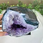 Amethyst Cluster on a Metal Base, 12.3 lbs & 9.5" Tall #5491D - 0237 - Brazil GemsBrazil GemsAmethyst Cluster on a Metal Base, 12.3 lbs & 9.5" Tall #5491D - 0237Clusters on Fixed Bases5491D - 0237