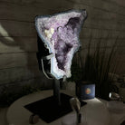 Amethyst Cluster on a Metal Base, 13.8 lbs & 14.3" Tall #5491 - 0189 - Brazil GemsBrazil GemsAmethyst Cluster on a Metal Base, 13.8 lbs & 14.3" Tall #5491 - 0189Clusters on Fixed Bases5491 - 0189