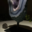 Amethyst Cluster on a Metal Base, 2.5 lbs & 7.6" Tall, #5491 - 0202 - Brazil GemsBrazil GemsAmethyst Cluster on a Metal Base, 2.5 lbs & 7.6" Tall, #5491 - 0202Clusters on Fixed Bases5491 - 0202