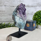 Amethyst Cluster on a Metal Base, 3.1 lbs & 7.4" Tall #5491-0167 - Brazil GemsBrazil GemsAmethyst Cluster on a Metal Base, 3.1 lbs & 7.4" Tall #5491-0167Clusters on Fixed Bases5491-0167