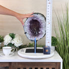 Amethyst Cluster on a Metal Base, 32 lbs & 15.7" Tall, #5491 - 0198 - Brazil GemsBrazil GemsAmethyst Cluster on a Metal Base, 32 lbs & 15.7" Tall, #5491 - 0198Clusters on Fixed Bases5491 - 0198