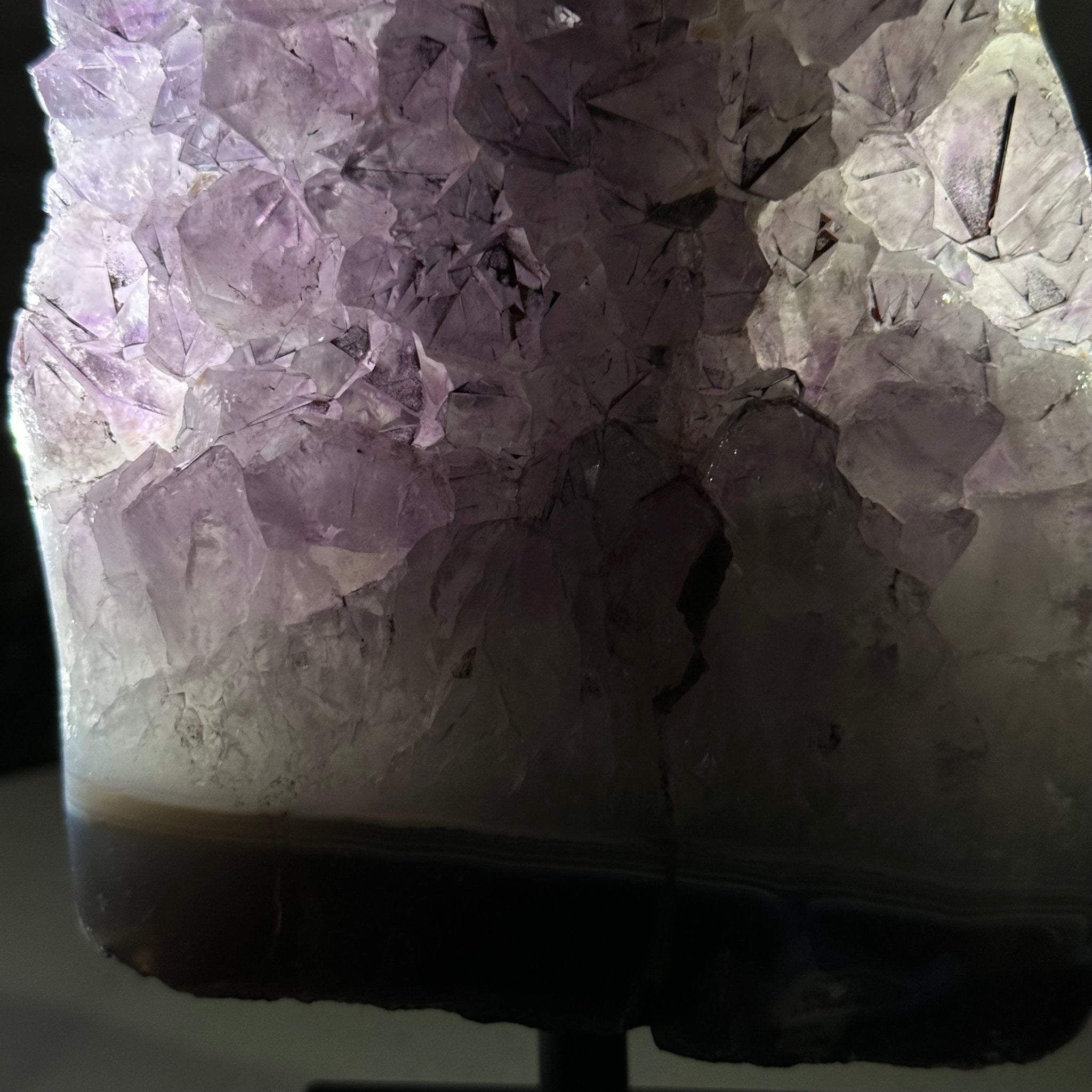 Amethyst Cluster on a Metal Base, 3.6 lbs & 7.4" Tall #5491-0172 - Brazil GemsBrazil GemsAmethyst Cluster on a Metal Base, 3.6 lbs & 7.4" Tall #5491-0172Clusters on Fixed Bases5491-0172