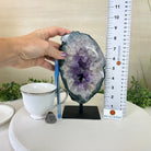 Amethyst Cluster on a Metal Base, 4.6 lbs & 8.6" Tall #5491 - 0209 - Brazil GemsBrazil GemsAmethyst Cluster on a Metal Base, 4.6 lbs & 8.6" Tall #5491 - 0209Clusters on Fixed Bases5491 - 0209