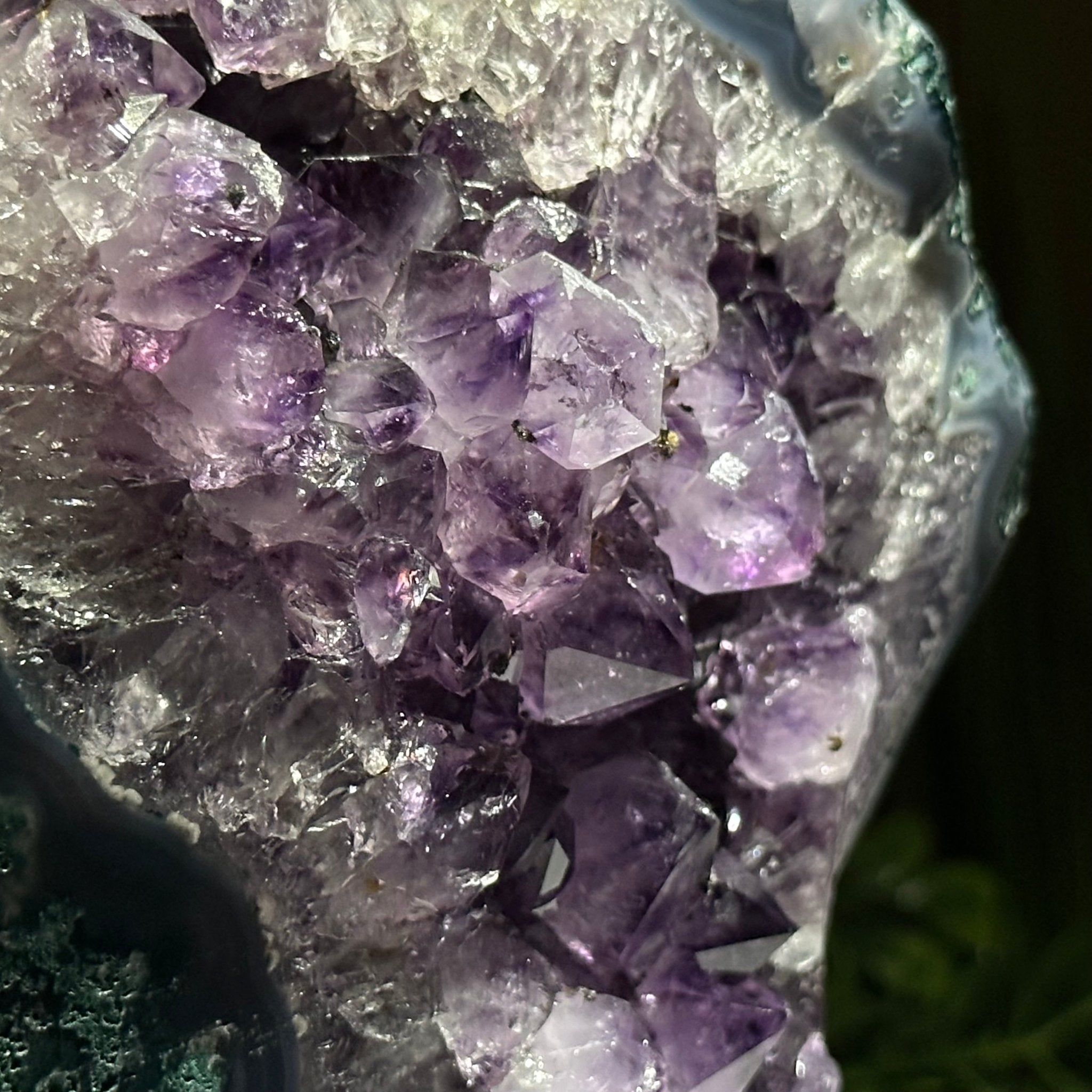 Amethyst Cluster on a Metal Base, 5.7 lbs & 9.4" Tall #5491 - 0224 - Brazil GemsBrazil GemsAmethyst Cluster on a Metal Base, 5.7 lbs & 9.4" Tall #5491 - 0224Clusters on Fixed Bases5491 - 0224