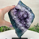 Amethyst Cluster on a Metal Base, 5.7 lbs & 9.4" Tall #5491 - 0224 - Brazil GemsBrazil GemsAmethyst Cluster on a Metal Base, 5.7 lbs & 9.4" Tall #5491 - 0224Clusters on Fixed Bases5491 - 0224