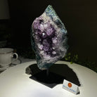 Amethyst Cluster on a Metal Base, 5.7 lbs & 9.4" Tall #5491 - 0224 - Brazil GemsBrazil GemsAmethyst Cluster on a Metal Base, 5.7 lbs & 9.4" Tall #5491 - 0224Clusters on Fixed Bases5491 - 0224