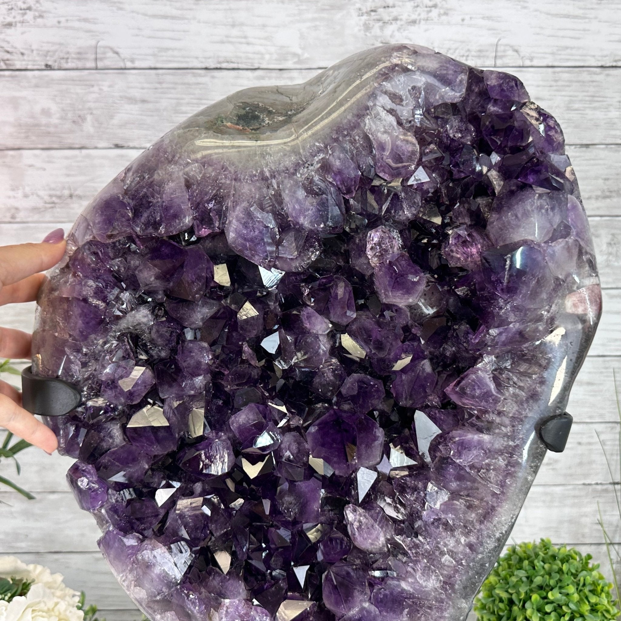 Amethyst Cluster on a Metal Base, 74.3 lbs & 23.5" Tall, #5491 - 0151 - Brazil GemsBrazil GemsAmethyst Cluster on a Metal Base, 74.3 lbs & 23.5" Tall, #5491 - 0151Clusters on Fixed Bases5491 - 0151