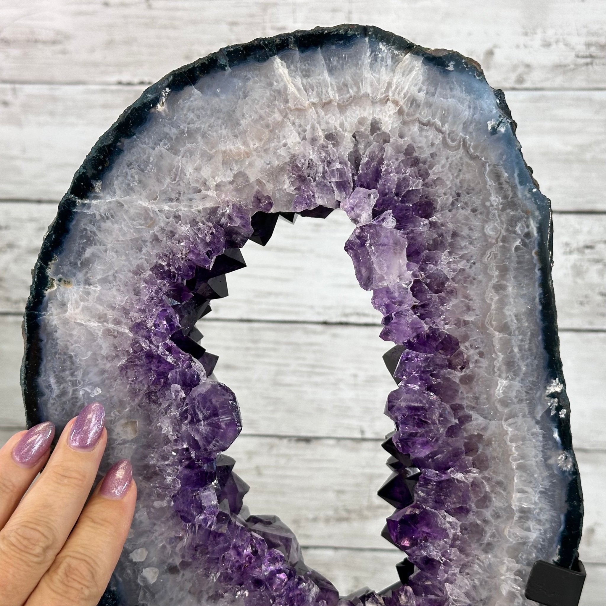 Amethyst Crystal Portal on a Metal Stand, 20.6 lbs & 17" tall #5606 - 0127 - Brazil GemsBrazil GemsAmethyst Crystal Portal on a Metal Stand, 20.6 lbs & 17" tall #5606 - 0127Portals on Fixed Bases5606 - 0127