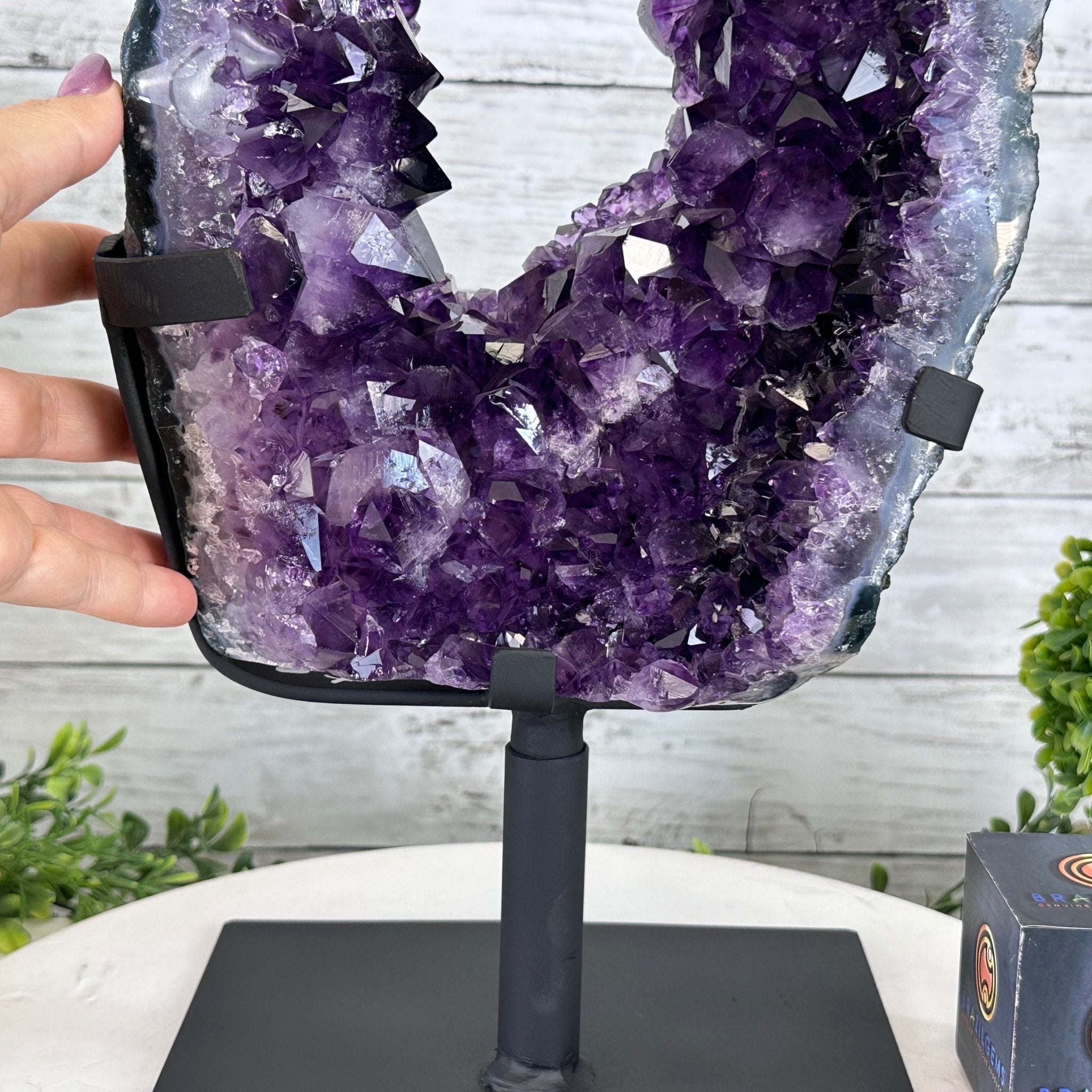 Amethyst Crystal Portal on a Metal Stand, 20.6 lbs & 17" tall #5606 - 0127 - Brazil GemsBrazil GemsAmethyst Crystal Portal on a Metal Stand, 20.6 lbs & 17" tall #5606 - 0127Portals on Fixed Bases5606 - 0127