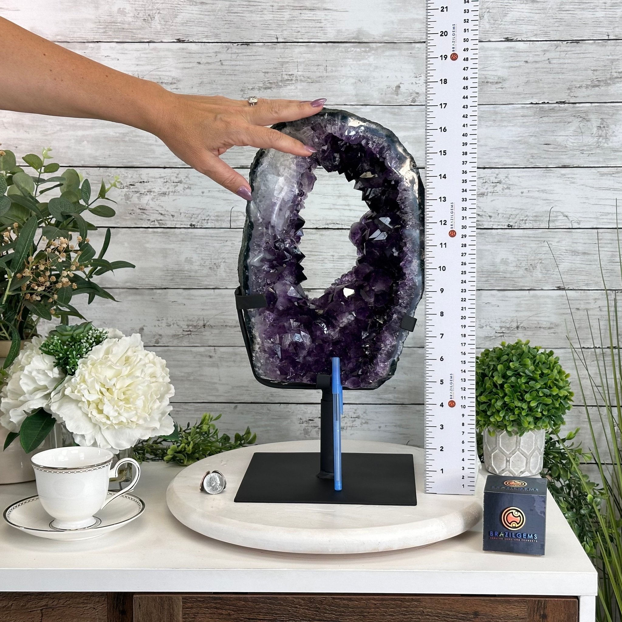 Amethyst Crystal Portal on a Metal Stand, 20.6 lbs & 17" tall #5606 - 0127 - Brazil GemsBrazil GemsAmethyst Crystal Portal on a Metal Stand, 20.6 lbs & 17" tall #5606 - 0127Portals on Fixed Bases5606 - 0127