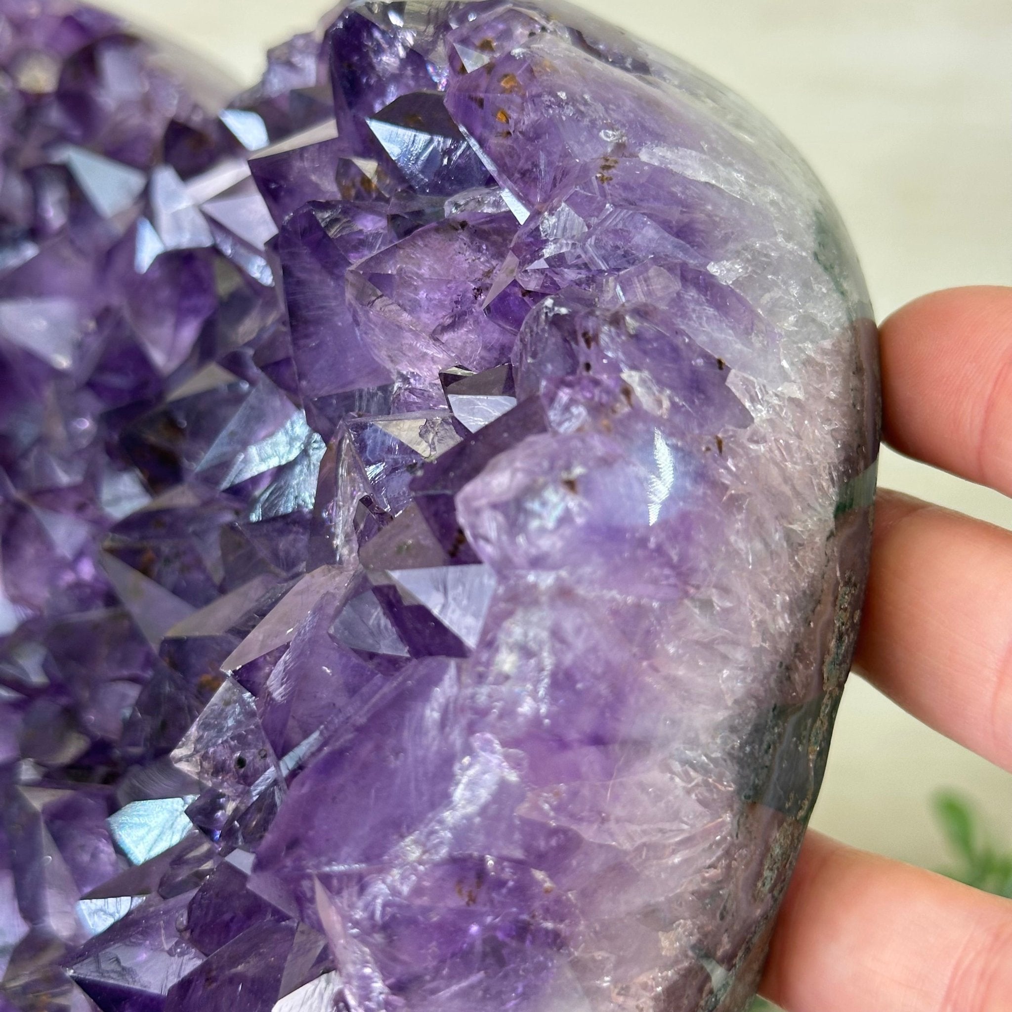 Amethyst Heart Geode on a Metal Stand, 11 lbs & 9.8" Tall #5463 - 0354 - Brazil GemsBrazil GemsAmethyst Heart Geode on a Metal Stand, 11 lbs & 9.8" Tall #5463 - 0354Hearts5463 - 0354