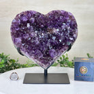 Amethyst Heart Geode on a Metal Stand, 11.1 lbs & 9.3" Tall #5463 - 0355 - Brazil GemsBrazil GemsAmethyst Heart Geode on a Metal Stand, 11.1 lbs & 9.3" Tall #5463 - 0355Hearts5463 - 0355