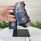 Amethyst Heart Geode on a Metal Stand, 11.1 lbs & 9.3" Tall #5463 - 0355 - Brazil GemsBrazil GemsAmethyst Heart Geode on a Metal Stand, 11.1 lbs & 9.3" Tall #5463 - 0355Hearts5463 - 0355