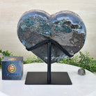 Amethyst Heart Geode on a Metal Stand, 11.1 lbs & 9.3" Tall #5463 - 0355 - Brazil GemsBrazil GemsAmethyst Heart Geode on a Metal Stand, 11.1 lbs & 9.3" Tall #5463 - 0355Hearts5463 - 0355