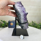 Amethyst Heart Geode on a Metal Stand, 12.3 lbs & 9.4" Tall #5463 - 0357 - Brazil GemsBrazil GemsAmethyst Heart Geode on a Metal Stand, 12.3 lbs & 9.4" Tall #5463 - 0357Hearts5463 - 0357