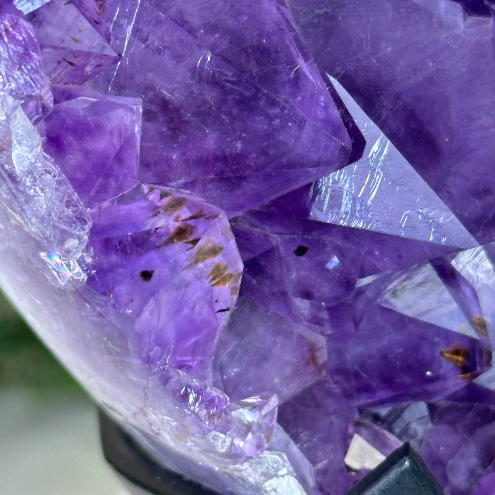 Amethyst Heart Geode on a Metal Stand, 12.3 lbs & 9.4" Tall #5463 - 0357 - Brazil GemsBrazil GemsAmethyst Heart Geode on a Metal Stand, 12.3 lbs & 9.4" Tall #5463 - 0357Hearts5463 - 0357